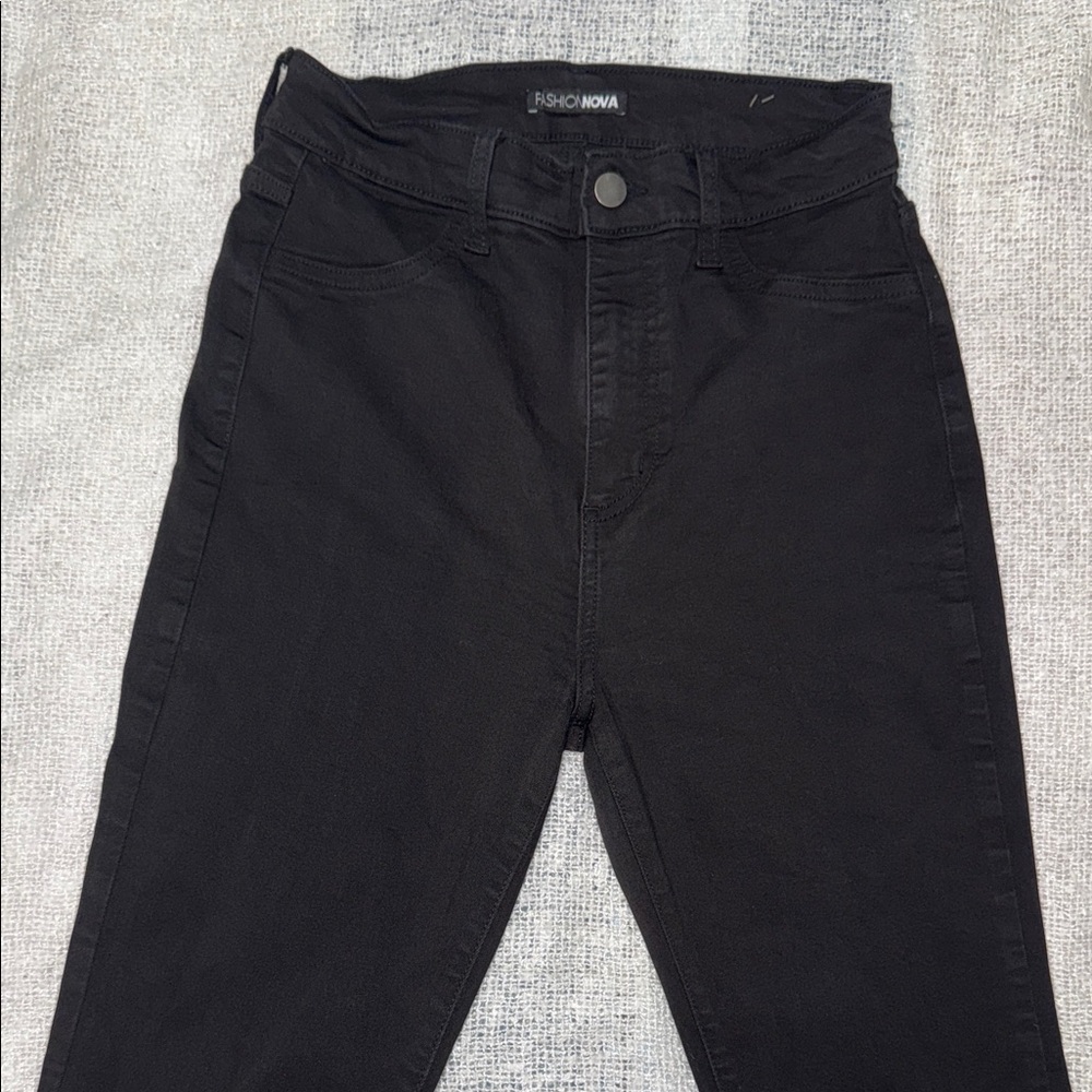 Fashion Nova Black High-Rise Flared Jeans
